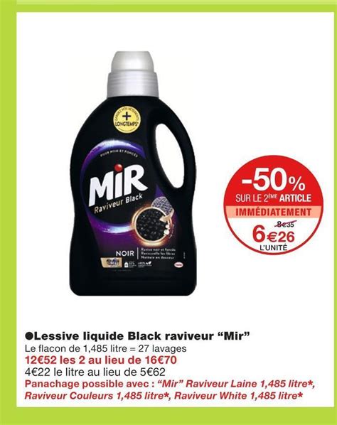 Promo Mir Lessive Liquide Black Raviveur Chez Monoprix