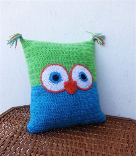 Crochet owl pillow Afgan tığ desen Hayvan yastıkları Örgü projeleri