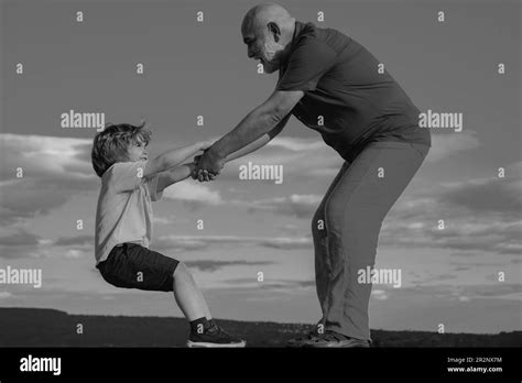 Father Or Grandrahter Criticizing His Disobedient Child For Bad