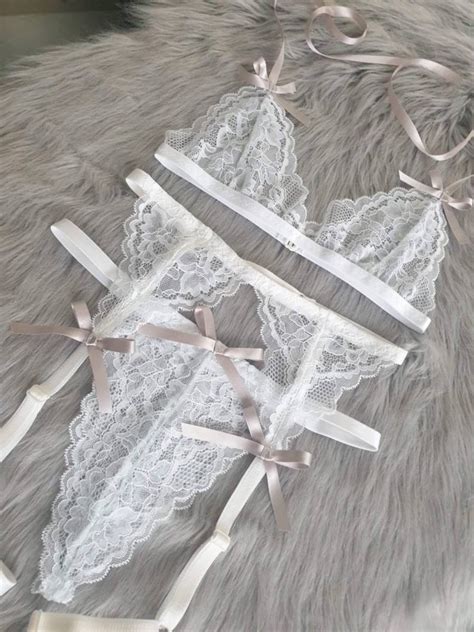 Grace White Lace Bridal Suspenders Wedding Lovesarah Lingerie Etsy UK