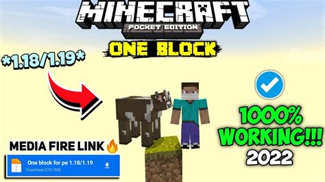 One Block In Minecraft Pe 1 18 1 19 100 Working Minecraft One