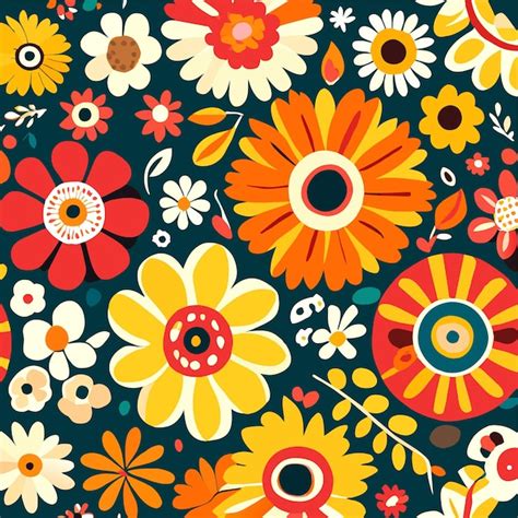 Premium Vector Vintage Floral Background Hand Drawn Retro Flower