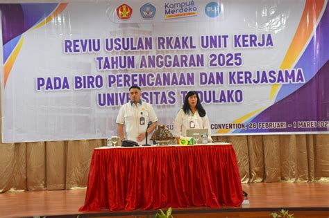 Biro Perencanaan Kerjasama Untad Gelar Reviu Usulan Rkakl Unit Kerja