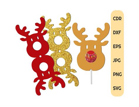 Reindeer Lollipop Holder Svg Instant Download Sucker Holder Etsy New Zealand