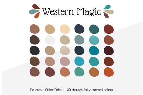 Procreate Color Palette Western Boho Color Palette For Procreate Wild