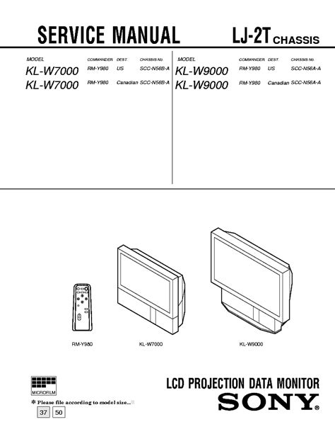 Sony Kl W7000 Kl W9000 Chassis Lj 2t Service Manual Download