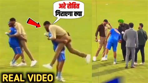 Rohit Sharma Hugs Harbhajan Singh Affectionately And Lifts Him At