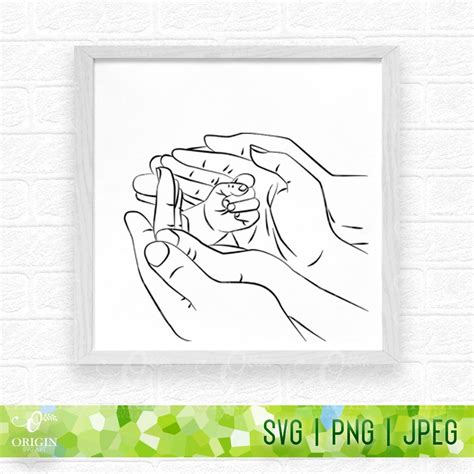 Family Hands SVG, Mom Dad Kids Holding Hands SVG, Mother Father Children Hand Line Art – Origin ...