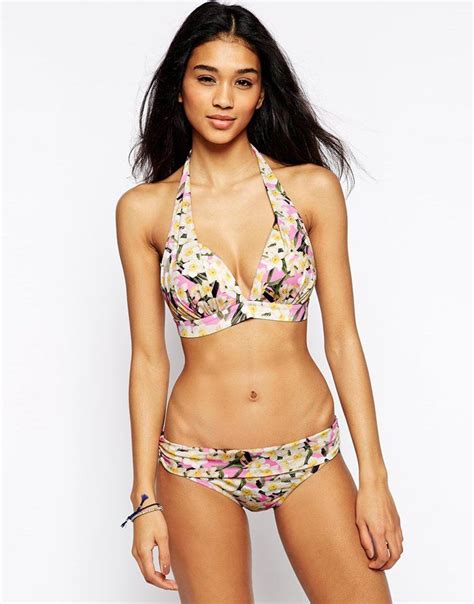 Asos Fuller Bust Exclusive Pink Daffodil Print Marilyn Bikini Bikinis