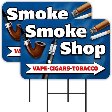 Smoke Shop 2 Pack Yard Signs 16 X 24 Double Sided