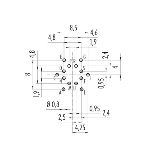 09 0453 90 14 Binder Miniatur M16 Flanschstecker Contacts 14 14 B