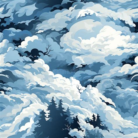 Seamless Pattern Arctic Camouflage Designed For Snow And Ice Covered