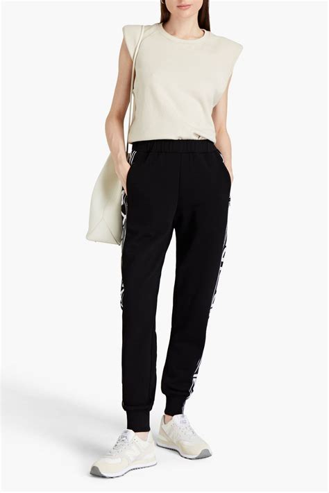 Stella Mccartney Jacquard Trimmed Cotton Fleece Track Pants The Outnet