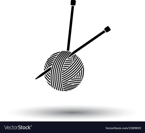 Yarn Ball With Knitting Needles Icon Royalty Free Vector