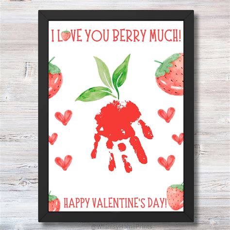 I Love You Berry Much Valentines Day Activities Printable Handprint