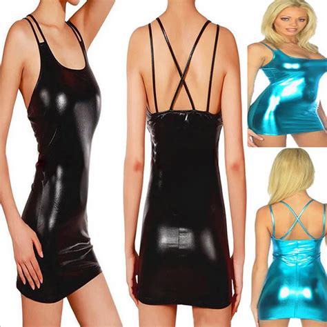 Aliexpress Buy New Sexy Lingerie Women Imitation Faux Leather Strap Dress Club Sex Costume