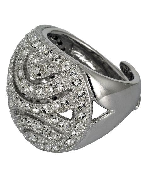 Anillo Cl Sico Para Novia De Plata De Ley Rodinada Con Swarovski Elements