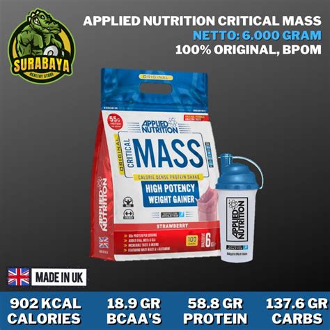 Jual Applied Nutrition Critical Mass Kg Bpom Protein Weight Gainer