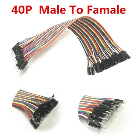 Wholesale 40pcs 1P 1P Dupont Cable Jumper Wire Dupont Line Male To