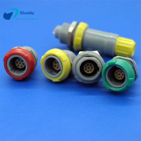 Pin Plastic Circular Connectors Female Push Pull Socket For Pcb Welding