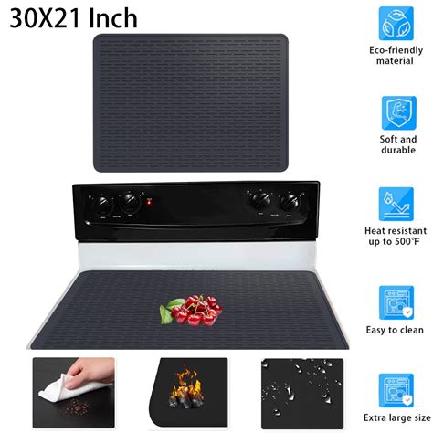 Stove Top Covers Electric Stove Cover Mat 30x21 Inch Silicone Glass