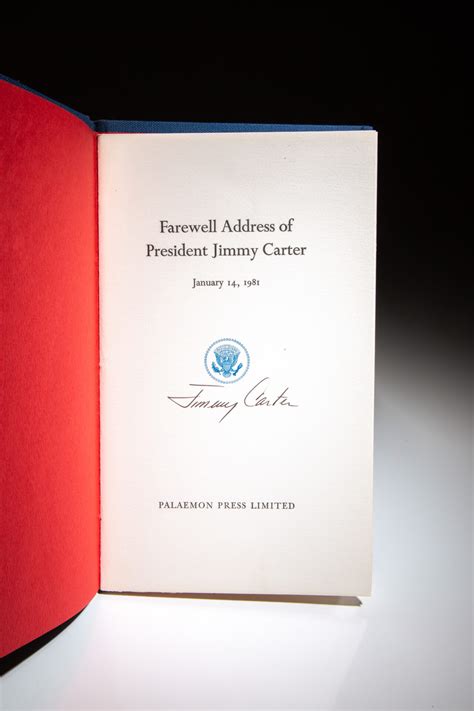 Farewell Address of President Jimmy Carter - The First Edition Rare Books