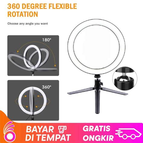 Okeybeli Cod Ring Light Tripod Meja Led Lampu Make Up Vlog Lampu