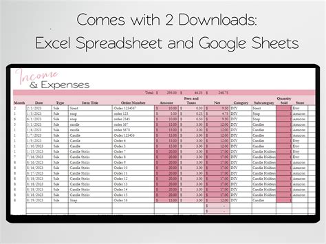 Income and Expenses Template Google Sheets Excel Spreadsheet in 2023 ...