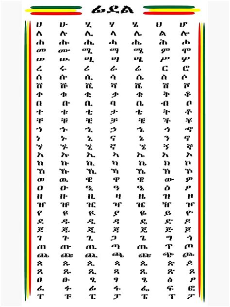 "The ethiopian alphabet fidel" Poster for Sale by Belen2022 | Redbubble