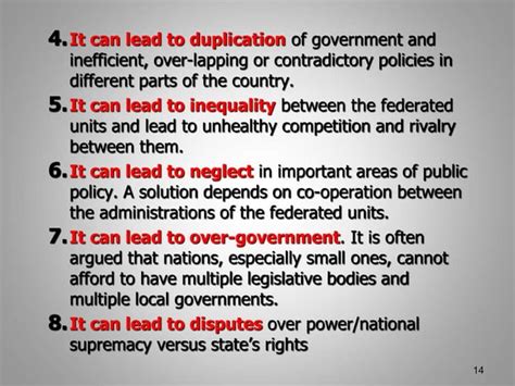 Understanding Federalism Advantages And Disadvantages Ppt