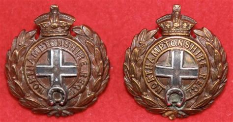 British Army Badges Victorian Northants Regt Osd Collar Badges