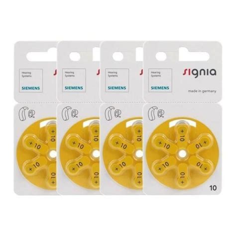 Siemens Zinc Air 10 Size Signia Hearing Aid Battery Button Type Cell