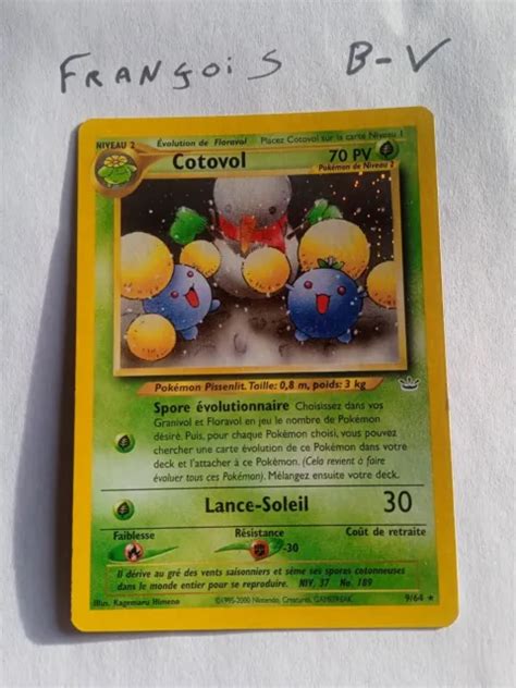 Carte Pokemon Cotovol Holographique Neo Revelation Eur