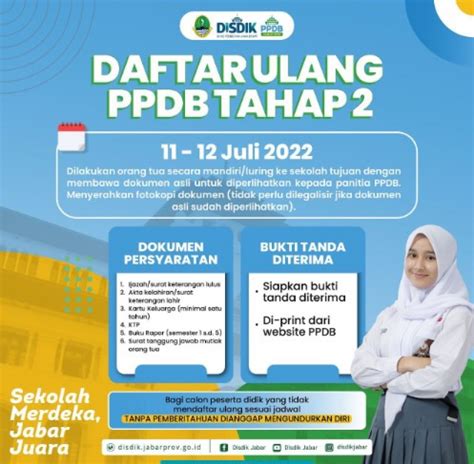 INGAT Daftar Ulang PPDB Tahap 2 Wilayah Jawa Barat Mulai Hari Ini Dan