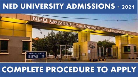 Ned University Admissions 2021 Application Procedure Youtube