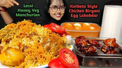 Eating Chicken Biryani Egg Lababdar Honey Veg Manchurian Big Bites