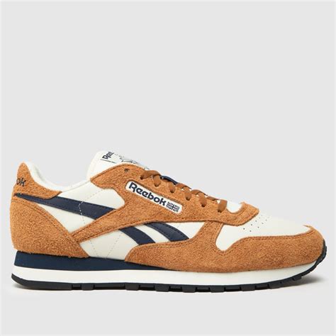 Mens Tan Reebok Classic Leather Trainers Schuh