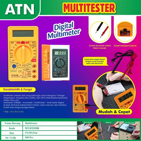 Jual COD SUDAH TERMASUK BATERAI ATN Multimeter DT830B DT 830B Tofuda