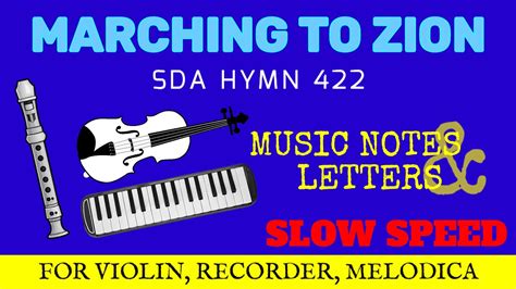 MARCHING TO ZION EASY MUSIC SHEET WITH LETTERS MELODICA RECORDER