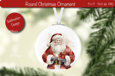 Christmas Ornament Round Sublimation Graphic By Createya Design