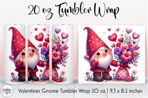 Valentines Day Tumbler With Cute Gnome Graphic By Designs By Ira