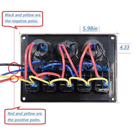 Garfour Gang Boat Switch Panel Waterproof Rubber Panel Dual A Usb