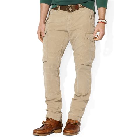 Ralph Lauren Polo Straight Fit Canadian Ripstop Cargo Pants In Beige