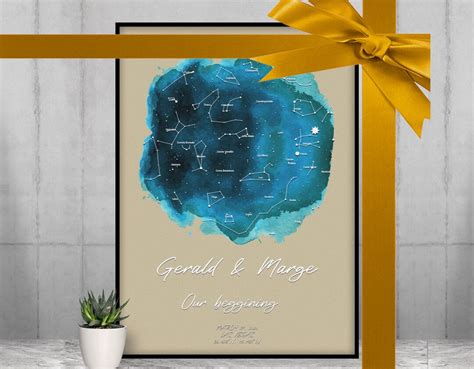 Custom Star Map by Date, Printable Personalized Night Sky Print, Constellation Map Anniversary ...