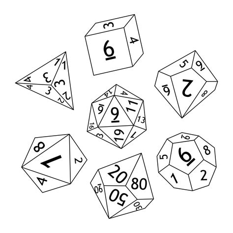 Set Of Dnd Dice Rpg Tabletop Games Vector Illustration 21574779 Vector