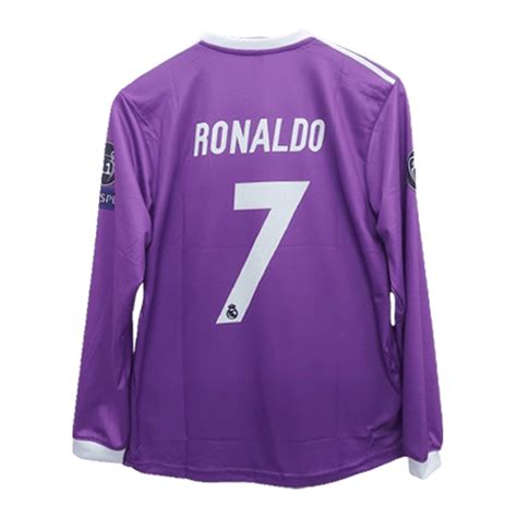 Real Madrid CR7 2016 17 Purple Full Sleeve Jersey Embroidery