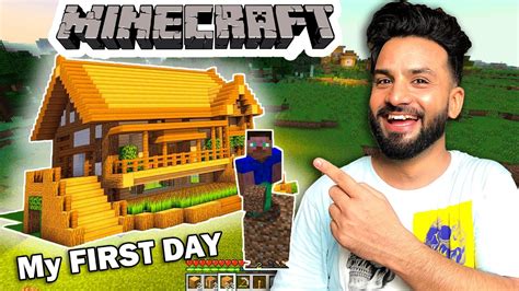 My Minecraft Journey Begins⛏️ Survival Mode Pehle Hi Din Ghar Bna