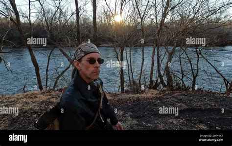 Handsome Male Metal Detecting Beside Staunton River Stock Photo Alamy