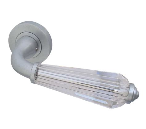 Fluted Glass Door Handles On Round Rose Ironmongery Solutions