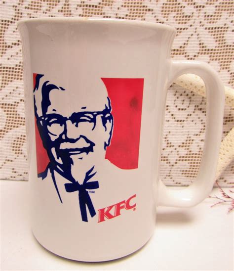 Vintage KENTUCKY FRIED CHICKEN Advertising Pottery MUG KFC Colonel Sanders